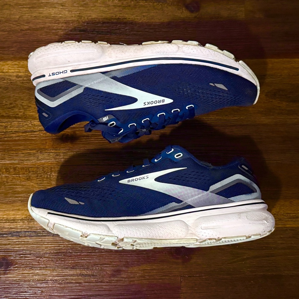 Brooks Ghost 15 Wide Peacoat Pearl Blue White - Women Size 8 (6.5M) Running Max